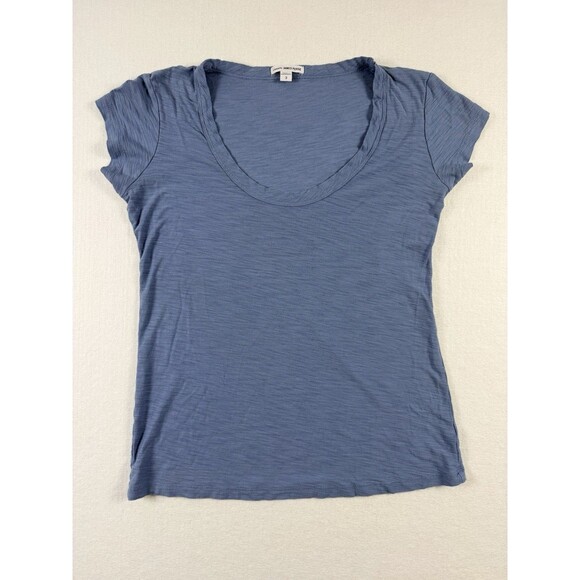 James Perse Standard Blue Scoop Neck Short Sleeve Tee Women’s Size 3 Large - Picture 1 of 5